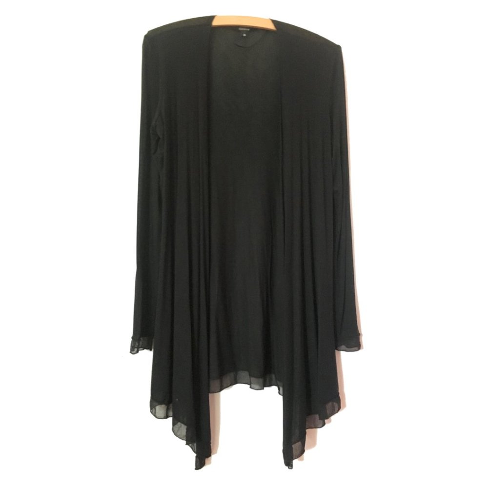 Flowy, Open Front, Black Knit Jacket